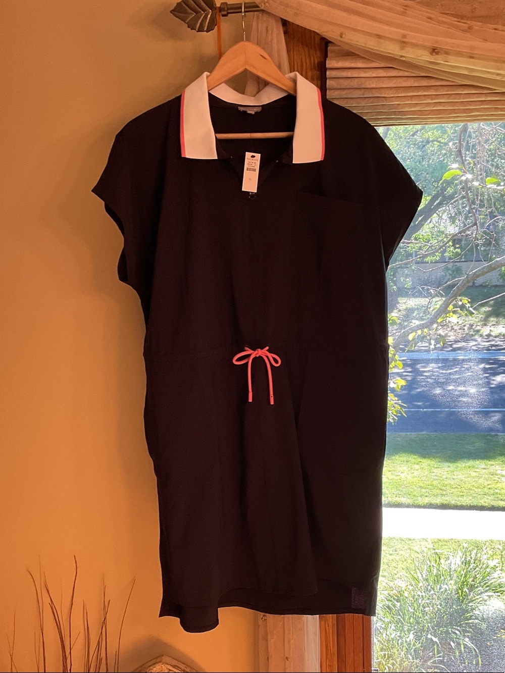 T by Talbots navy polo casual dress NWT L
